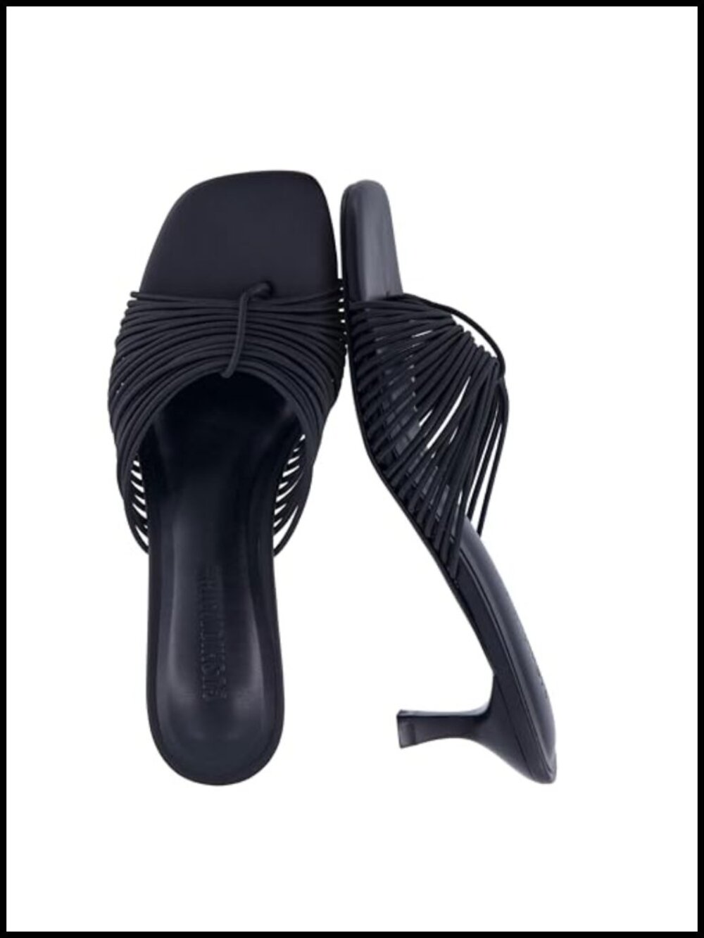 Cushioned Kitten Heel Sandals Strappy Elastic Slip On Heels